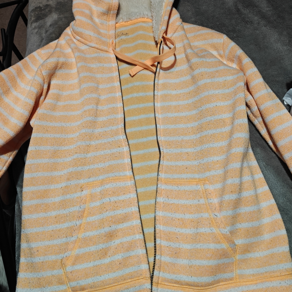 City Streets Orange and White Striped Hoodie